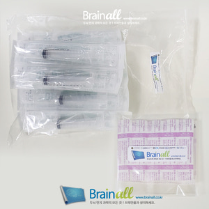 EEG-Cap 뇌파 젤 삽입용 일회용(PVC) 멸균 주사기 10ml/cc 10개 + 주사바늘 10개 - 1set BA502